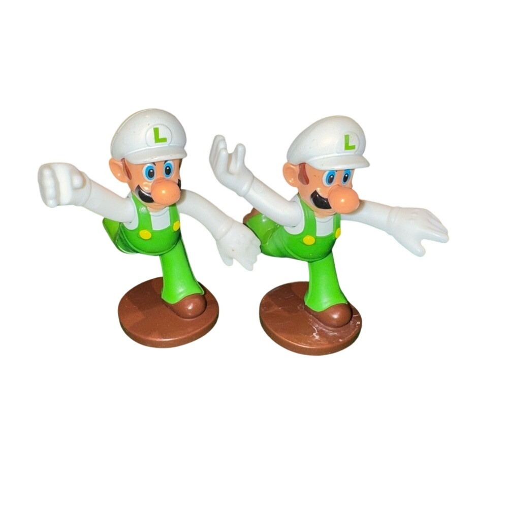 2018 Nintendo Super Mario Bros Fire Luigi McDonalds Happy Meal Toy Lot of 2